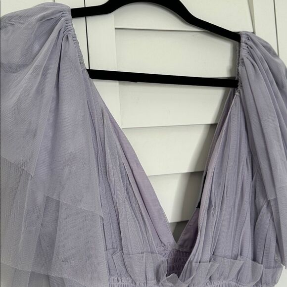 NWT Nasty Gal Lilac Tulle Maxi Dress Size 8 - Picture 6 of 11